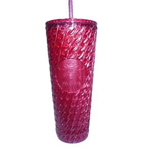 NWT Starbucks Holiday Jewel Venti Tumber Chain Linked Burgundy Cranberry 24oz